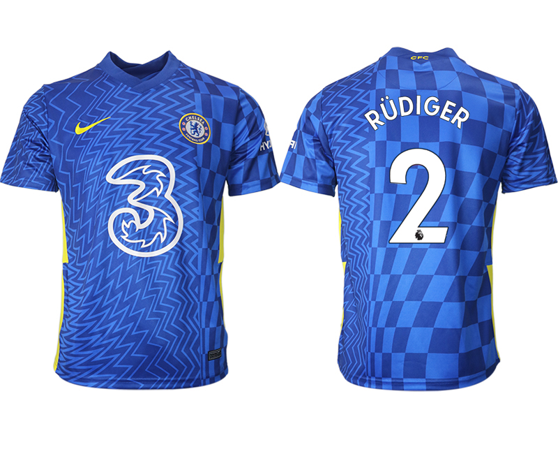 Men 2021-2022 Club Chelsea FC home aaa version blue #2 Soccer Jersey